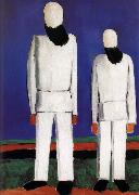 Kasimir Malevich Two men portrait painting